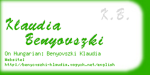 klaudia benyovszki business card